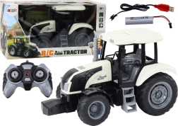 Tractor RC 2.4G con mando a distancia y efectos de sonido – blanco