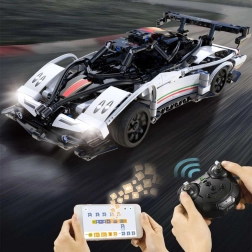 Set de construcción CaDA RC coche de carreras Z-Wind, blanco, 457 piezas, modo dual