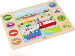 Puzle de madera por sombras – medios de transporte 17 piezas VIGA
