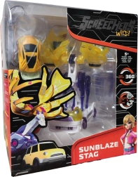 Screechers Wild! vehículo transformable Sunblaze Stag con moneda