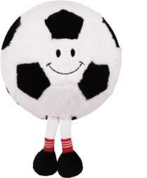 Balón de fútbol inflable de peluche con cara, 15 cm