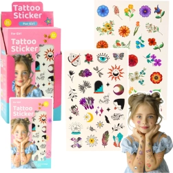 Set de tatuajes temporales para niños – flores y motivos de cuentos, 60 diseños