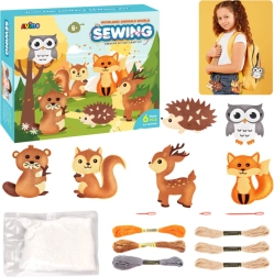 Set creativo de bordado en fieltro de animales del bosque 6 uds