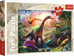 Puzle de dinosaurios de 100 piezas – mundo de los dinosaurios Trefl