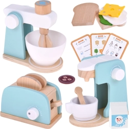 Jokomisiada set de madera para cocina infantil – tostadora, cafetera y batidora con accesorios
