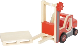 Small foot carretilla elevadora de madera con palé