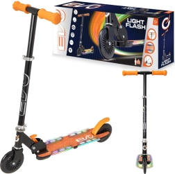 EVO patinete infantil plegable Light Flash con plataforma LED, naranja