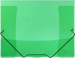 Carpeta con goma transparente verde Lines