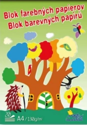 Bloc de dibujo A4 con hojas de colores 20 uds