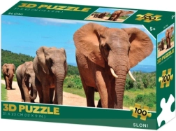 Puzle 3D – elefantes, 100 piezas