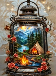 Pintura con diamantes Linterna mágica 30 × 40 cm