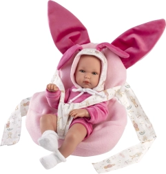 Llorens New Born Niñita - Muñeca Bebé Realista con Cuerpo Totalmente de Vinilo 35 cm