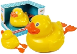 Patito amarillo flotante para el baño a pilas 18 cm
