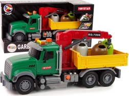 Camión de basura infantil con grúa y contenedores con luces y sonidos
