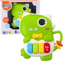 Mini pianito Dinosaurio verde con luces y sonidos