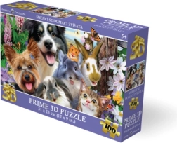 Puzle 3D – animales domésticos sonrientes, 100 piezas