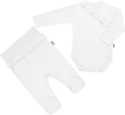 Conjunto infantil de dos piezas New Baby Stripes, blanco
