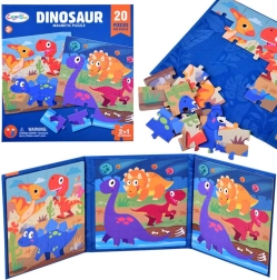 Libro magnético de puzles de dinosaurios, 40 piezas
