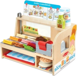 Mostrador de sándwiches de madera para niños