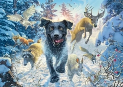 Puzzle Labrador en la nieve 1000 piezas