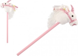 Unicornio de palo con cabeza de peluche y efectos de sonido