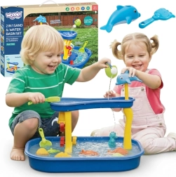 Mesa de agua Woopie con cascada y delfín, 11 piezas