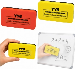 Borrador magnético para pizarra blanca de espuma y fieltro amarillo 10,5 cm - 1 unidad