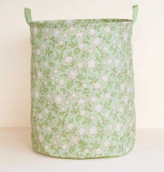 Cesto decorativo de almacenamiento para juguetes Flores en verde salvia