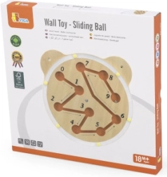 Viga tablero laberinto de pared de madera con bolita – osito, Montessori, FSC