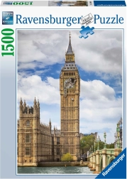 Puzzle de 1500 piezas: gato divertido en el reloj del Big Ben RAVENSBURGER