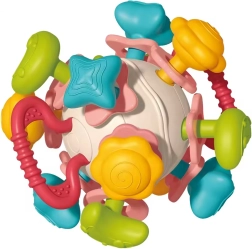 Pelota sensorial sonajero blanda 4en1 WOOPIE – juguete sensorial y mordedor para bebés