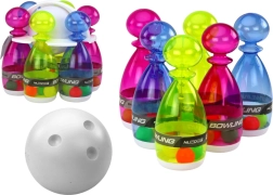 Juego de bolos – 6 bolos transparentes de colores