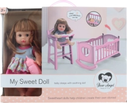 Muñeca con cuna y sonidos infantiles