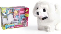 Perrito de peluche caminante blanco 15 cm