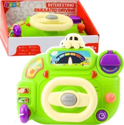 Volante infantil interactivo – simulador de conducción verde con luces y sonidos