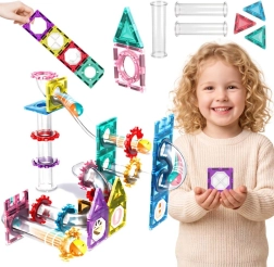 WOOPIE set de construcción magnético 3D con pista de canicas, 126 piezas