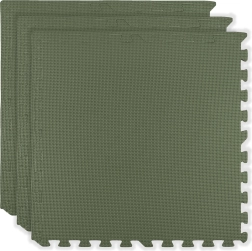 Alfombrilla de espuma HUMBI 180 × 60 cm – rompecabezas grandes impermeables, segura, 3 uds, caqui