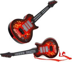 Guitarra eléctrica para niños con modo de aprendizaje, sensor infrarrojo y melodías - roja