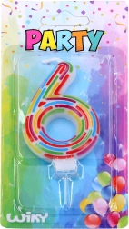 Vela para tarta número 6 – rayas