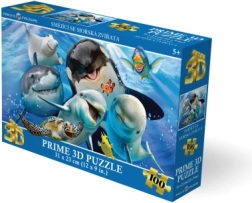 Rompecabezas 3D de animales marinos sonrientes (100 piezas)