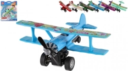 Biplano de retroceso 10 × 11 cm, metal/plástico – surtido de colores