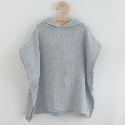 Poncho infantil de muselina NEW BABY Feeling, gris claro, 80 cm