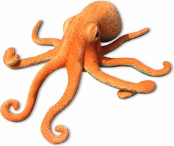 Pulpo de peluche 55 cm naranja