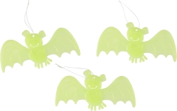 Decoración de murciélagos luminosos 3 uds.