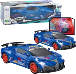Coche deportivo interactivo con sensor de obstáculos, bola LED y giro de 360°, azul