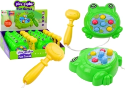 Mini juego de la rana Wac-a-Mole con martillo con cordón – verde
