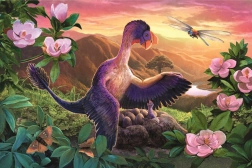 Puzzle Dinosaurios asombrosos: Microraptor junto al nido, 54 piezas