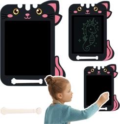 Tableta LCD para dibujar para niños con motivo de gato - negro