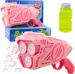 Pistola de burbujas de jabón con luces LED rosa