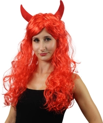 Peluca de diablilla con cuernos